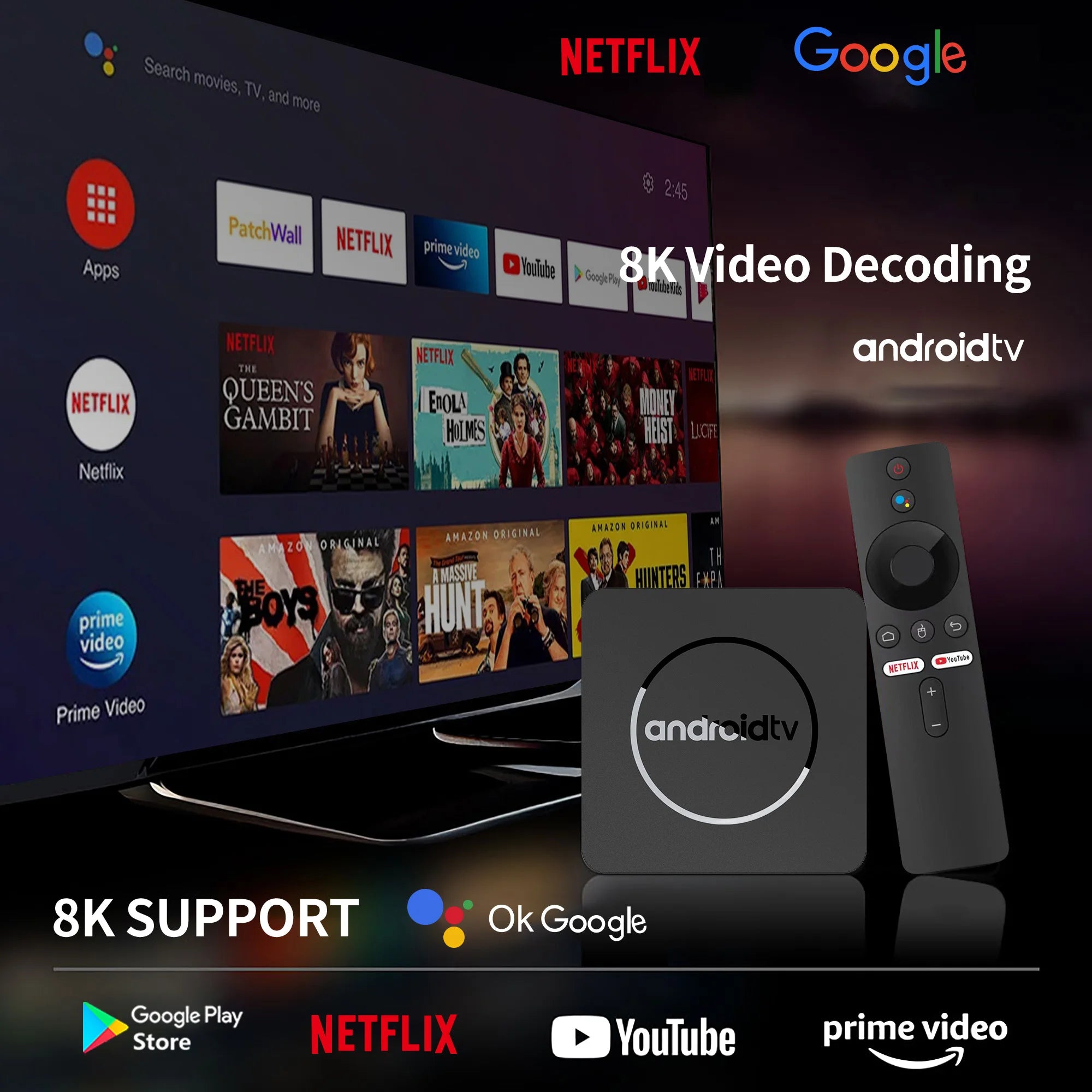 Q1 ATV Android 14 Smart TV Box – Allwinner H313 Quad-Core, 2GB RAM + 16GB ROM, 4K HDR10+, Dual Wi-Fi, Bluetooth 5.0 Media Player
