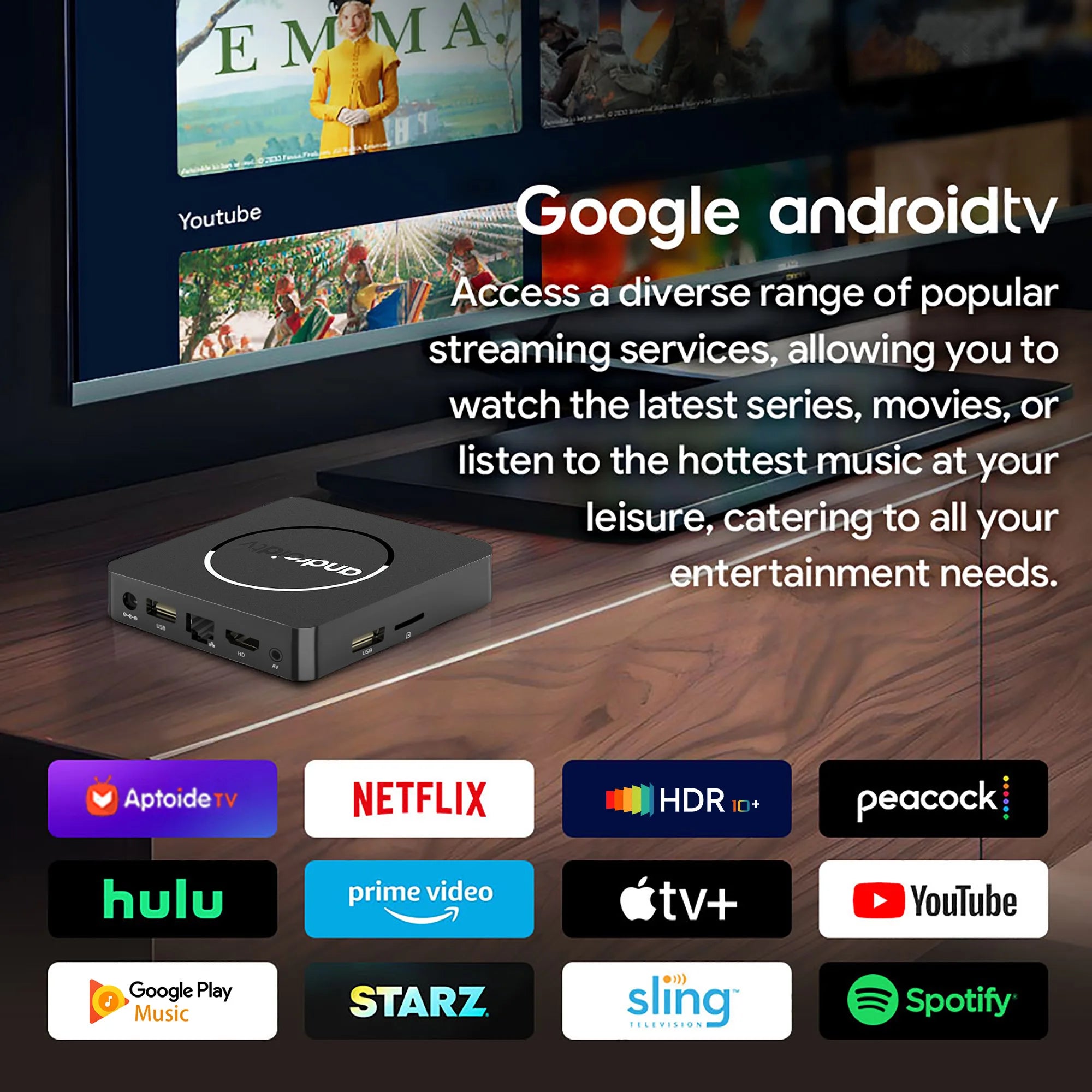 Q1 ATV Android 14 Smart TV Box – Allwinner H313 Quad-Core, 2GB RAM + 16GB ROM, 4K HDR10+, Dual Wi-Fi, Bluetooth 5.0 Media Player