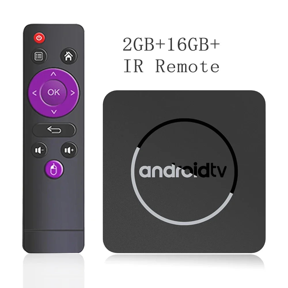Q1 ATV Android 14 Smart TV Box – Allwinner H313 Quad-Core, 2GB RAM + 16GB ROM, 4K HDR10+, Dual Wi-Fi, Bluetooth 5.0 Media Player